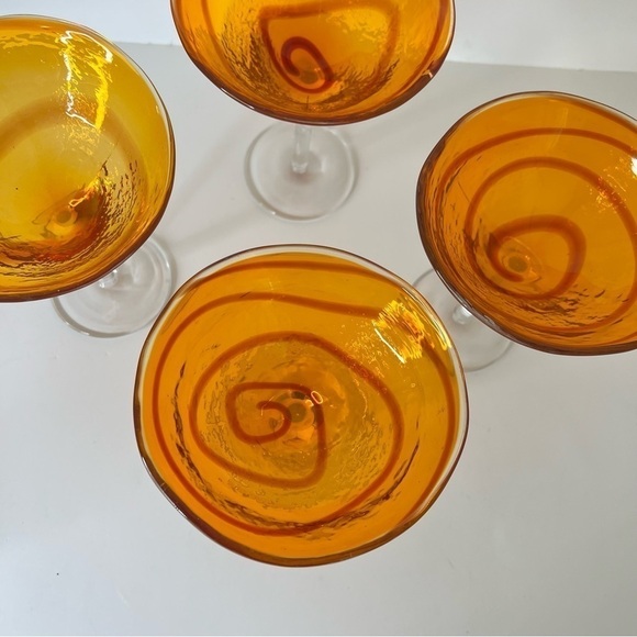 Vintage Hand Blown Margarita Glasses - Picture 4 of 8